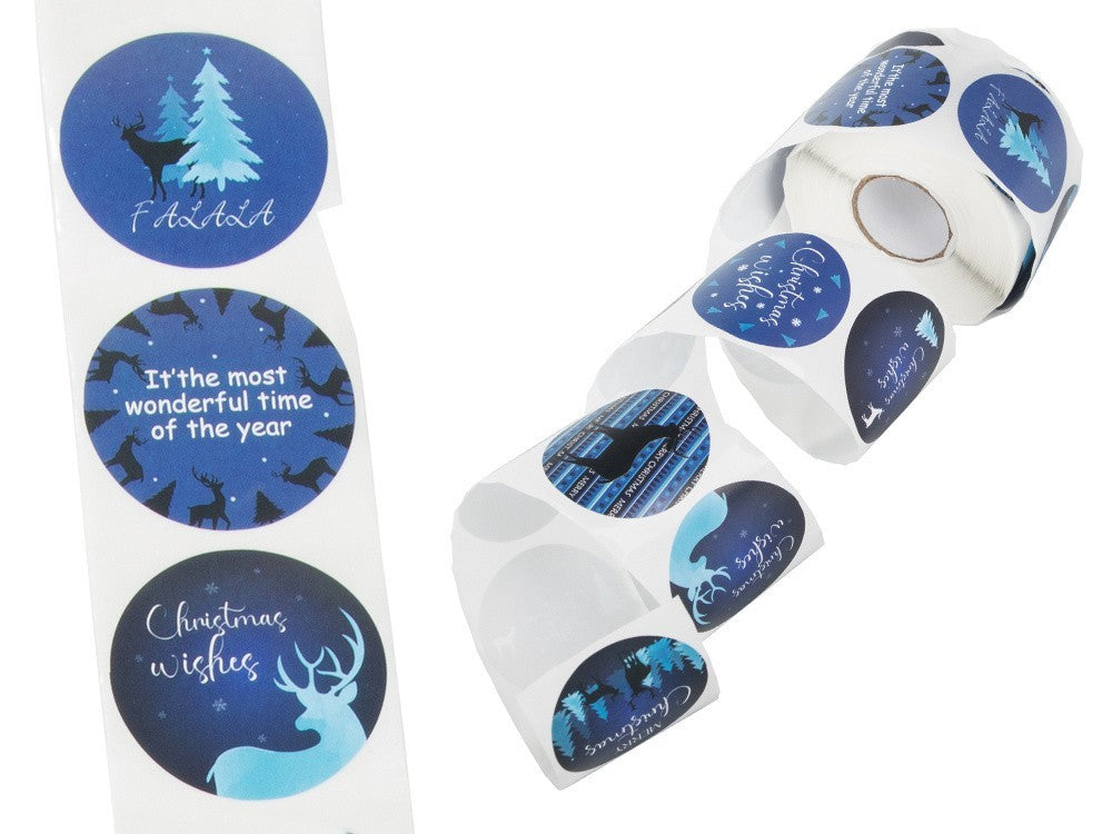 Weihnachtliche Aufkleber Rolle 500 Stück Frohe Weihnachten Sticker Deko 🎄