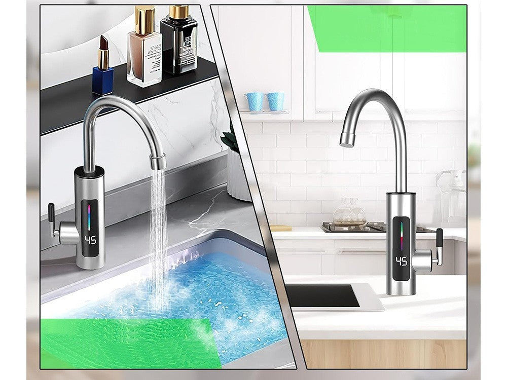 Elektrischer Durchlauferhitzer Wasserhahn 3000W LCD Küchenarmatur Sofort 360°