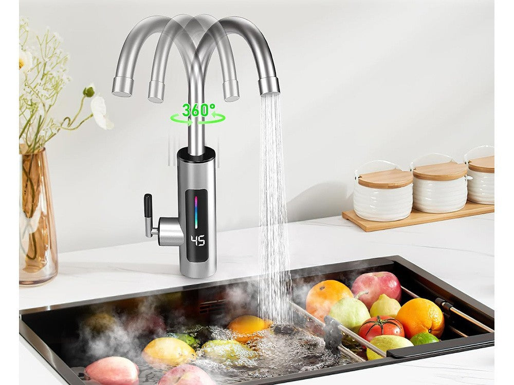 Elektrischer Durchlauferhitzer Wasserhahn 3000W LCD Küchenarmatur Sofort 360°