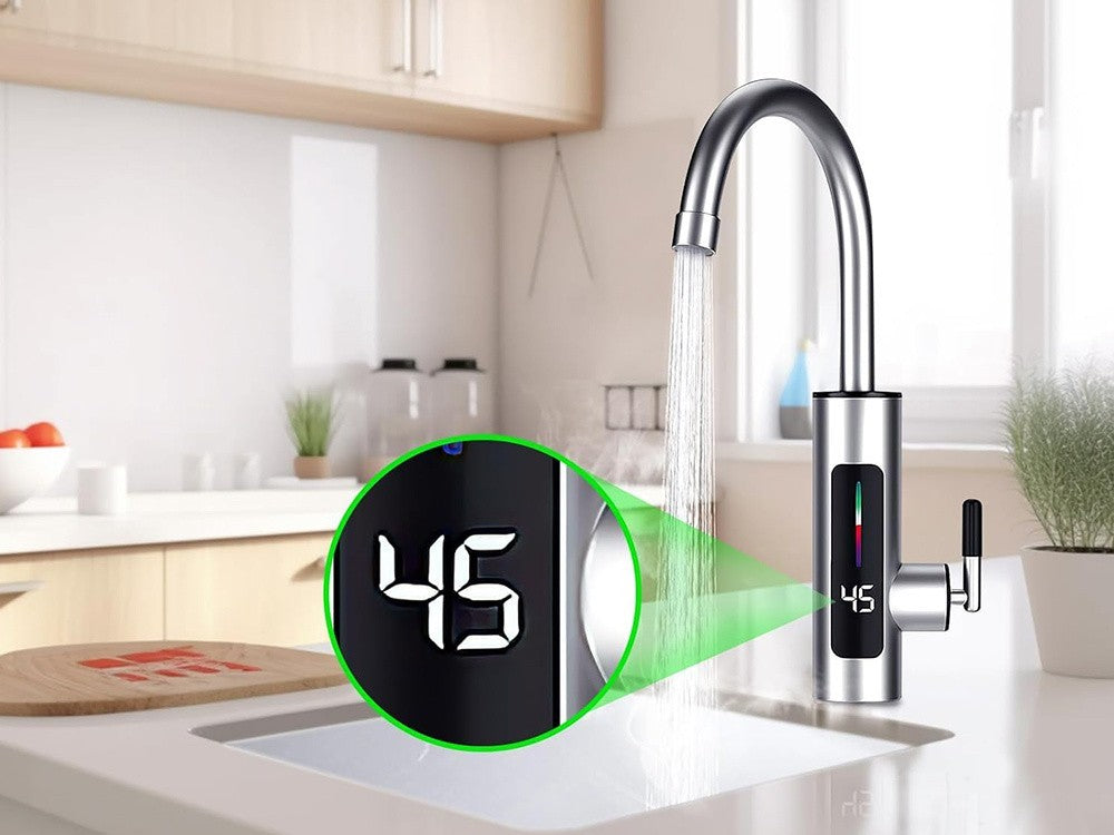 Elektrischer Durchlauferhitzer Wasserhahn 3000W LCD Küchenarmatur Sofort 360°
