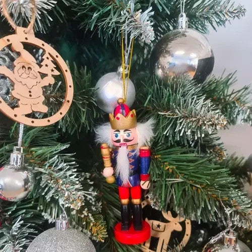 Nussknacker Weihnachtsbaum Deko Holz 5er Set Figuren 2in1 zum Hängen 🎄