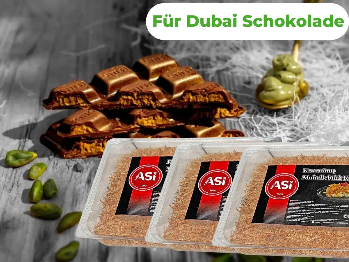 Geröstete Kadayif-Teigfäden für Dubai Style Schokolade-Engelshaar- 3x200g
