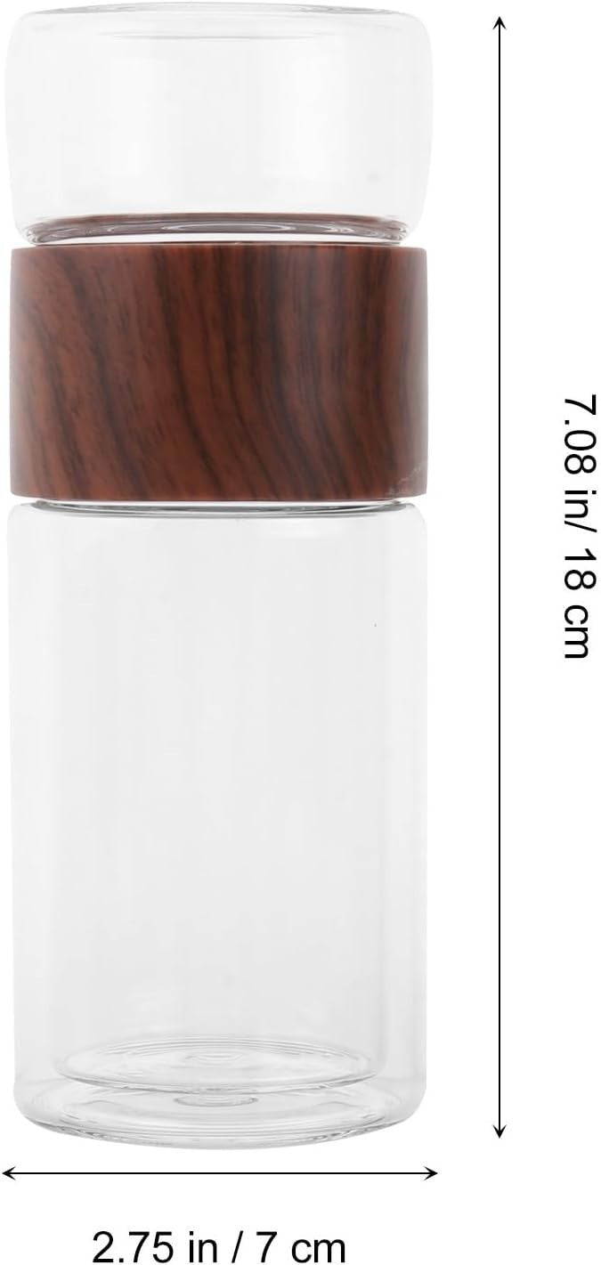 300 ml Hitzebeständiger Glas Teebecher mit Teesieb – Doppelwandige Teetasse