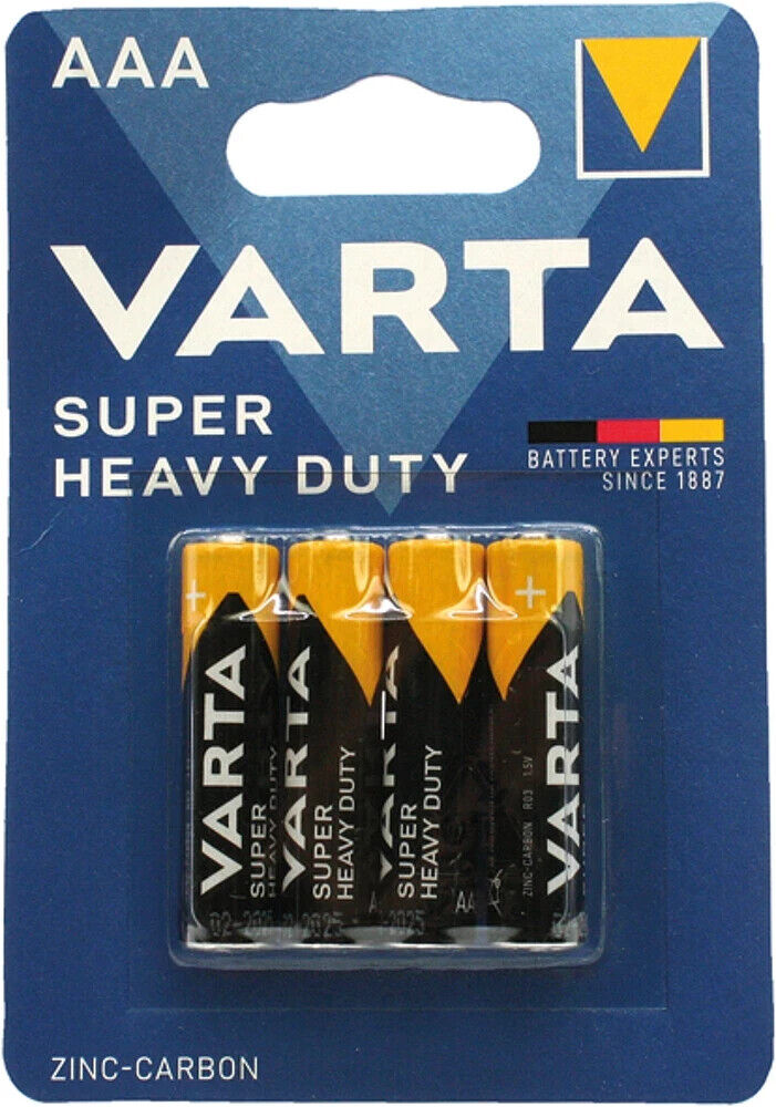4 x Varta Superlife Heavy Duty Micro AAA LR03 Batterie Zink Carbon MN2400 1,5V