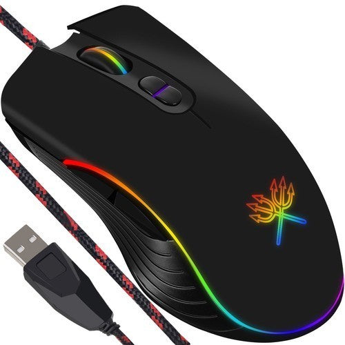 Kabelgebundene Gaming Maus LED 7200 DPI Optisch 7 Tasten USB Ergonomisch