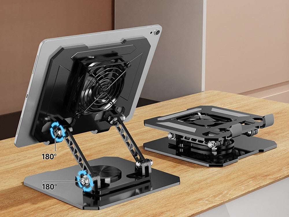 Tablet Ständer mit Kühlung 4-16 Zoll Halter 360° drehbar verstellbar schwarz