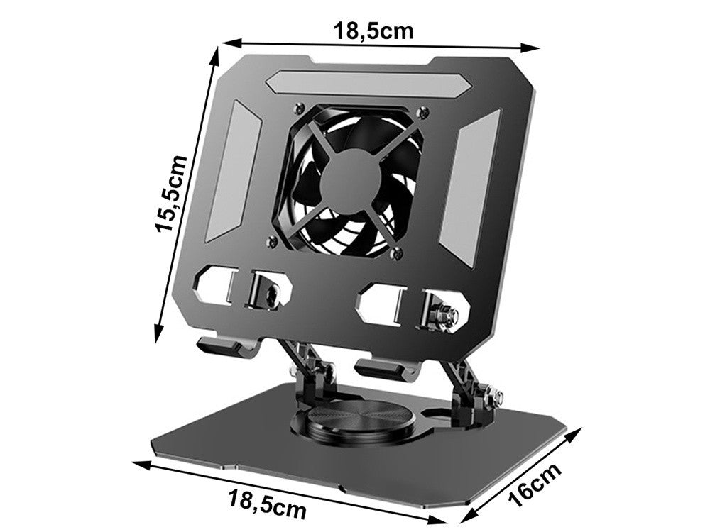 Tablet Ständer mit Kühlung 4-16 Zoll Halter 360° drehbar verstellbar schwarz