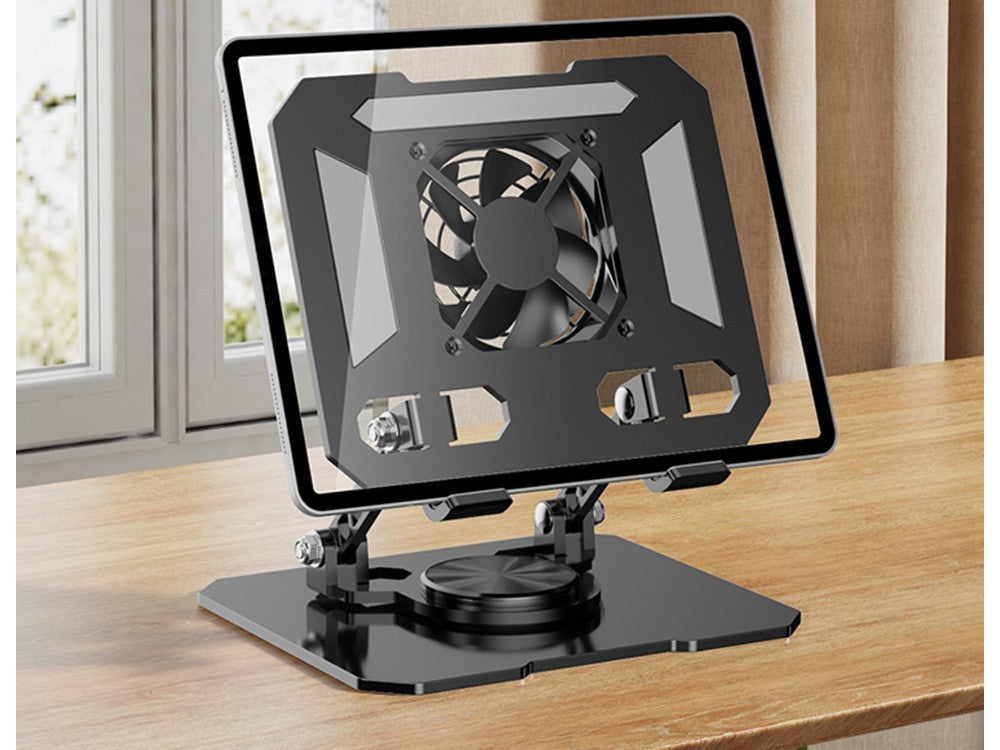 Tablet Ständer mit Kühlung 4-16 Zoll Halter 360° drehbar verstellbar schwarz