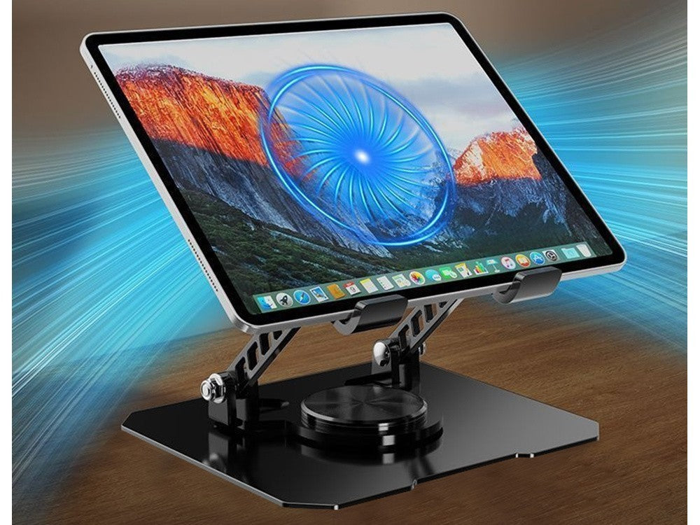 Tablet Ständer mit Kühlung 4-16 Zoll Halter 360° drehbar verstellbar schwarz