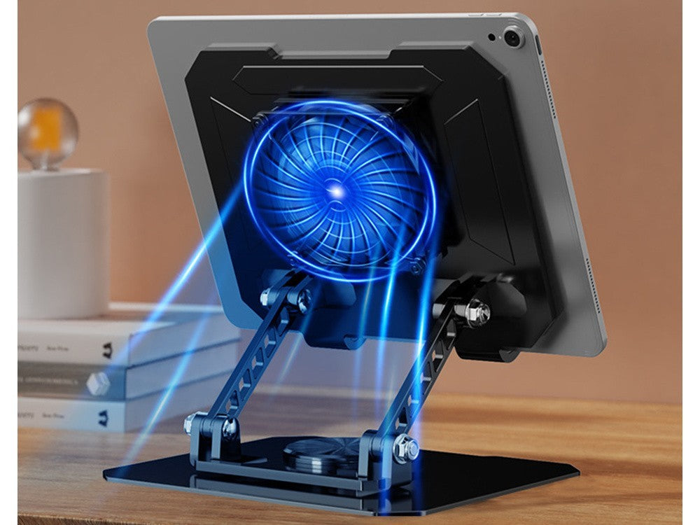 Tablet Ständer mit Kühlung 4-16 Zoll Halter 360° drehbar verstellbar schwarz