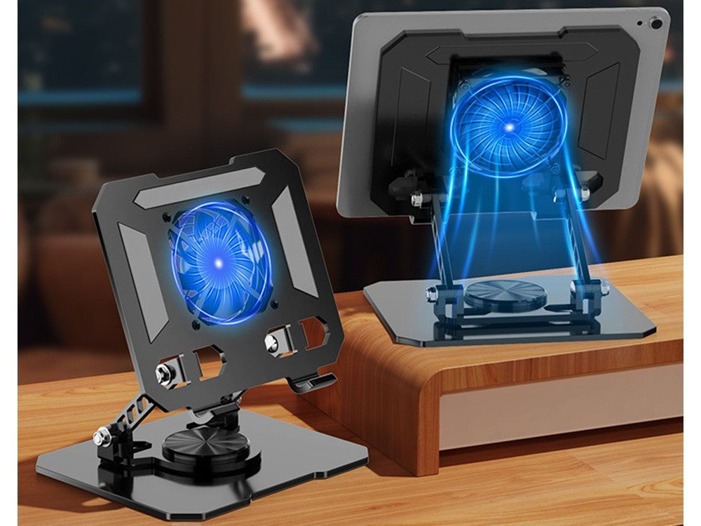 Tablet Ständer mit Kühlung 4-16 Zoll Halter 360° drehbar verstellbar schwarz