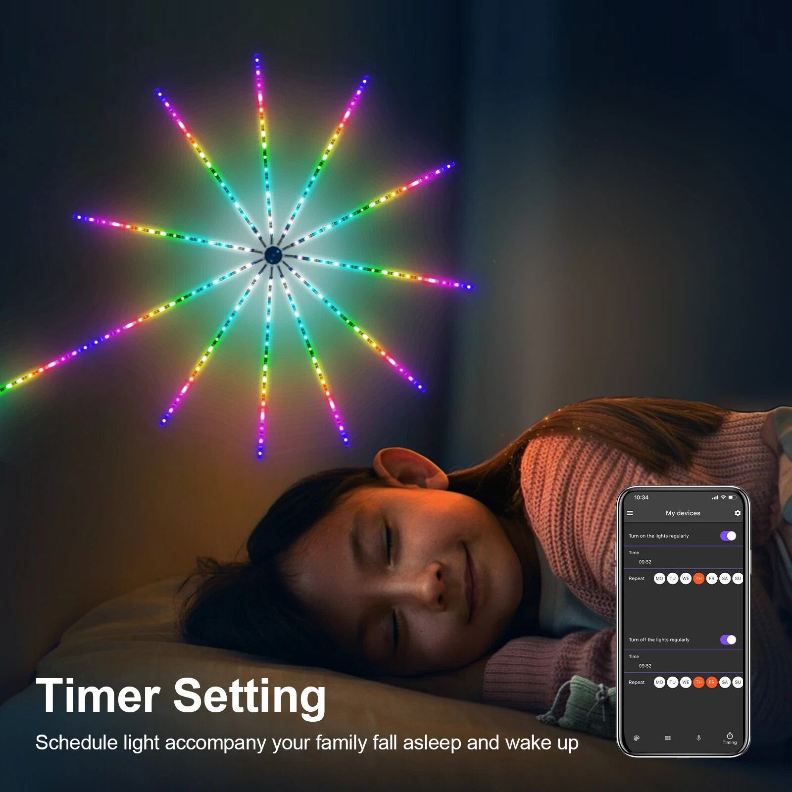 RGB LED Feuerwerk Lichterkette Stripe Bluetooth Musik Traumfarben 5V