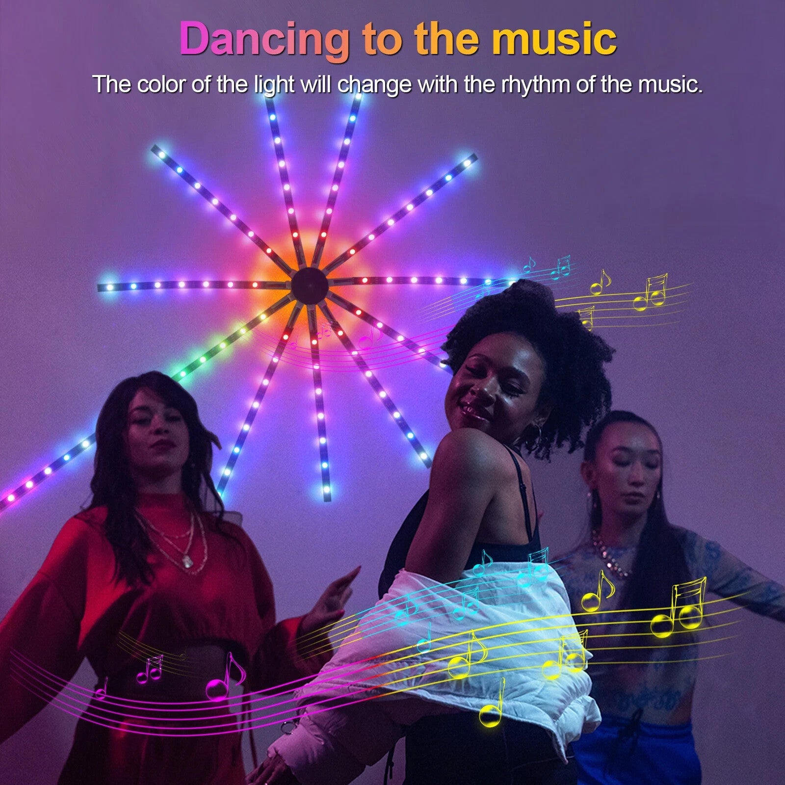 RGB LED Feuerwerk Lichterkette Stripe Bluetooth Musik Traumfarben 5V