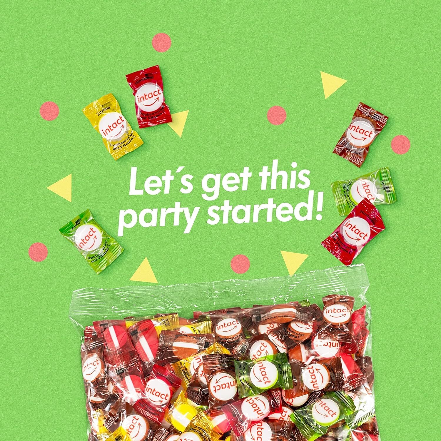 Intact (Kindermischung) Traubenzucker im Beutel • 500g Traubenzucker Bonbons