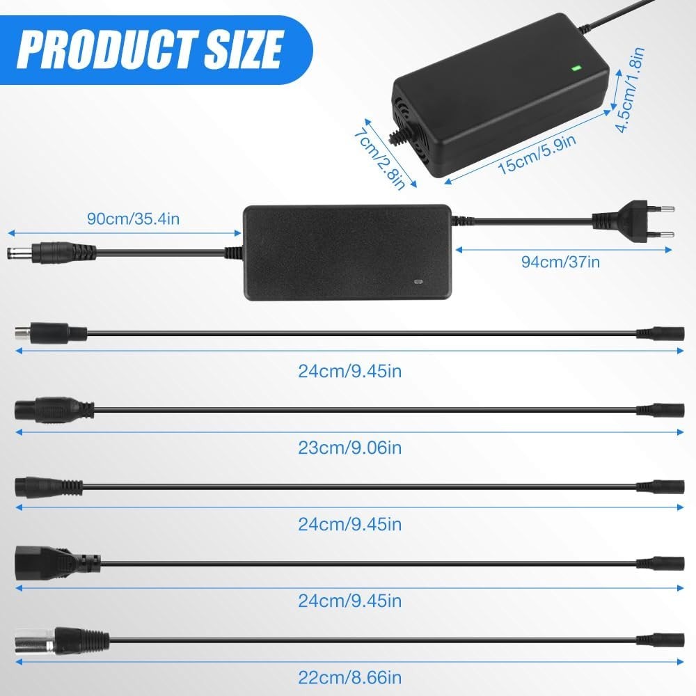 54.6V 2A Ladegerät 6 in 1 für E-Scooter Hoverboard E-Bike Akku 🔋