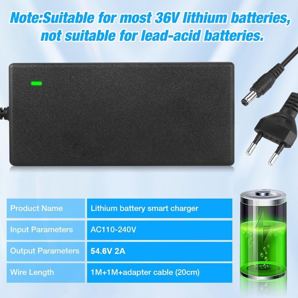 54.6V 2A Ladegerät 6 in 1 für E-Scooter Hoverboard E-Bike Akku 🔋