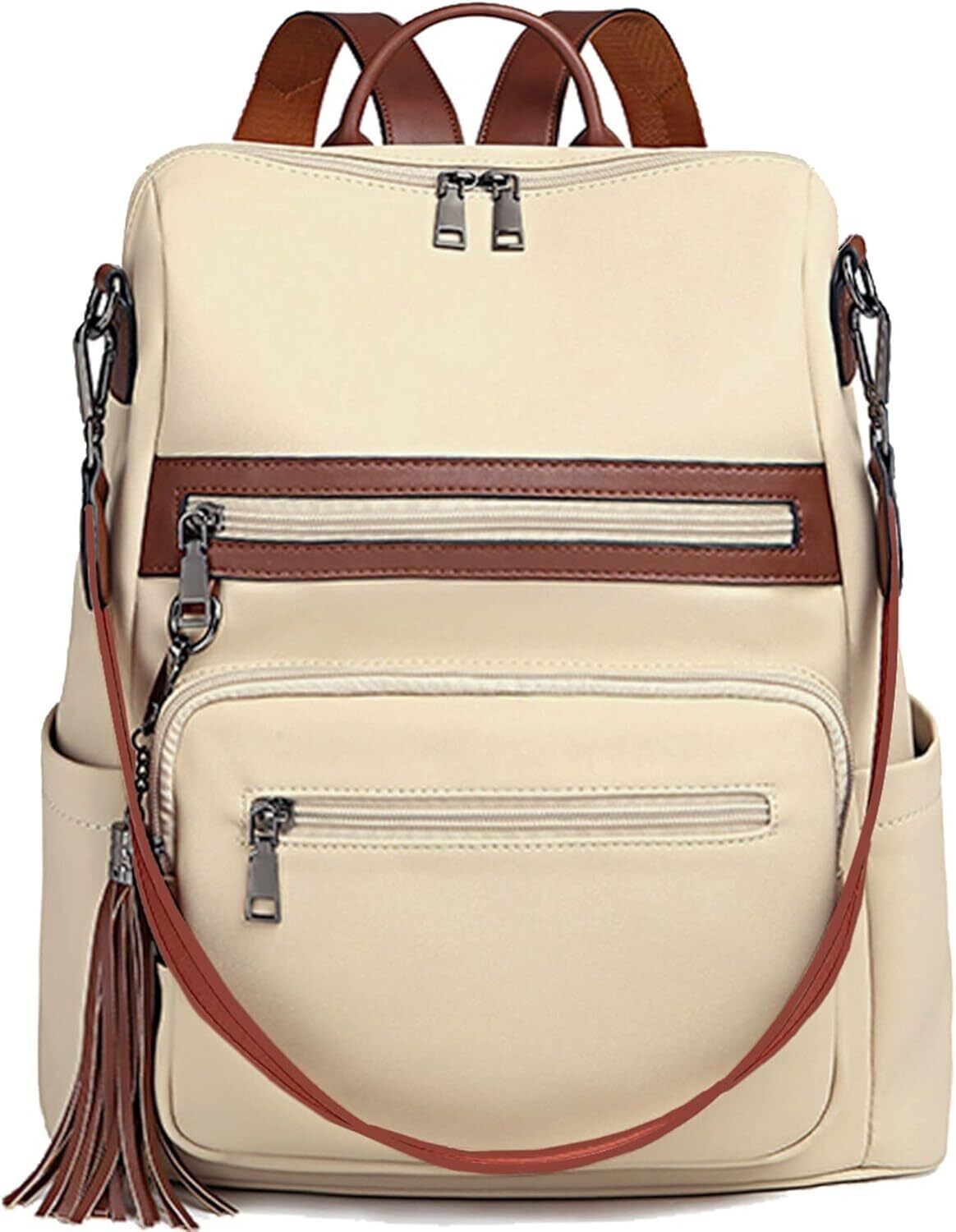 Damen-Rucksack veganem Leder Groß Stylisch Frauen Designer Schultertasche