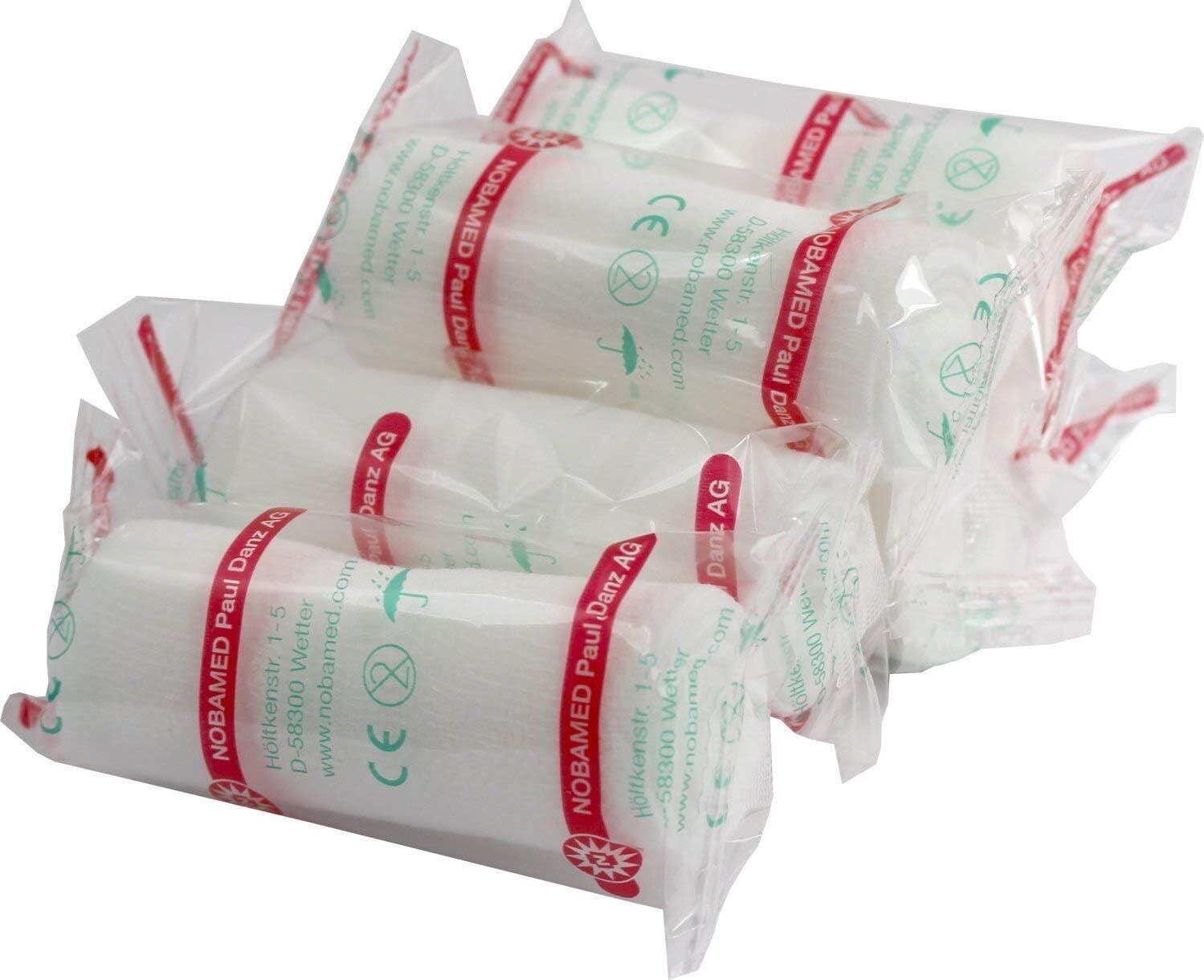 Elastische Fixier-Mullbinden 4m x 6cm, einzeln verpackt für Wundversorgung