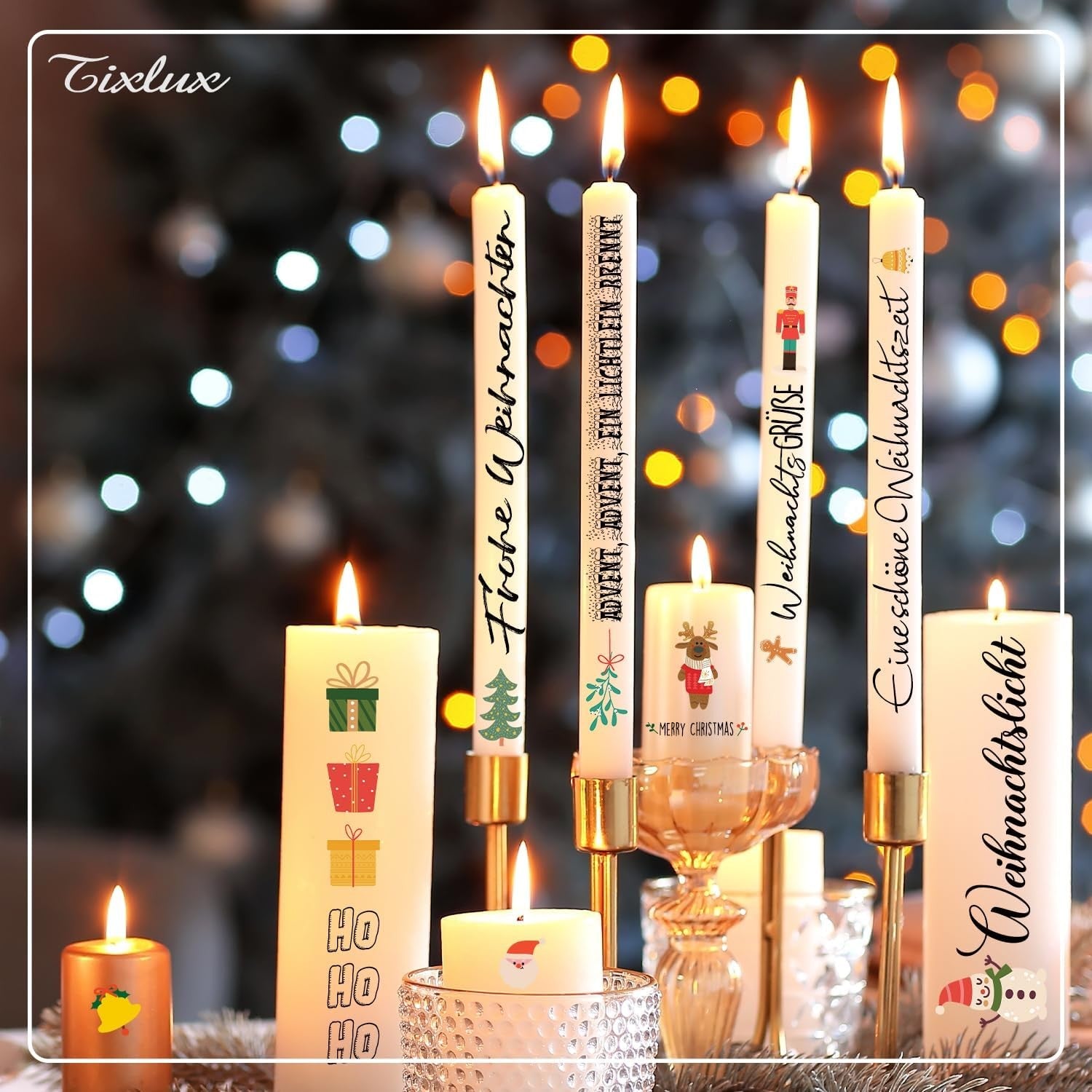 6x Weihnachts Kerzen Tattoo Set  200+ Motive Wassertransfer Deko