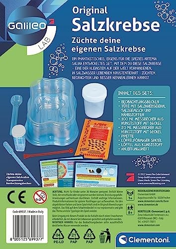 Clementoni Galileo Lab Salzkrebse – Urzeitkrebse Zucht & Beobachtung für Kinder