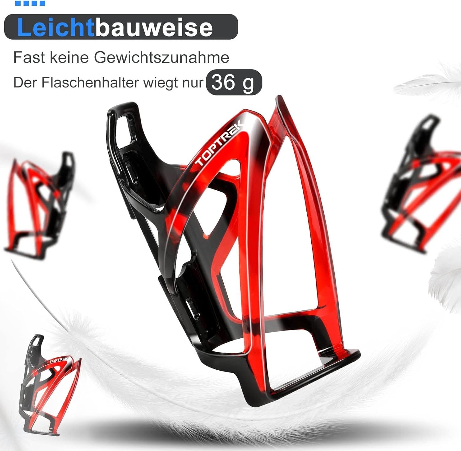 Toptrek Flaschenhalter Fahrrad, Farbverlaufen Getränkehalter Fahrrad 36g Leicht