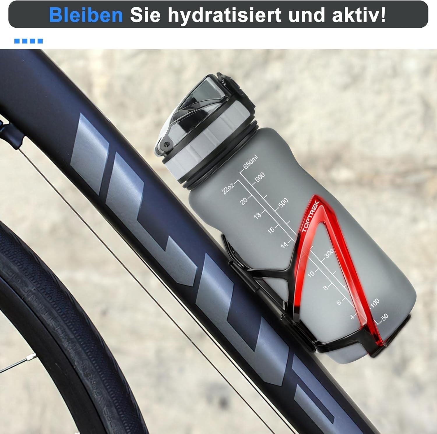 Toptrek Flaschenhalter Fahrrad, Farbverlaufen Getränkehalter Fahrrad 36g Leicht