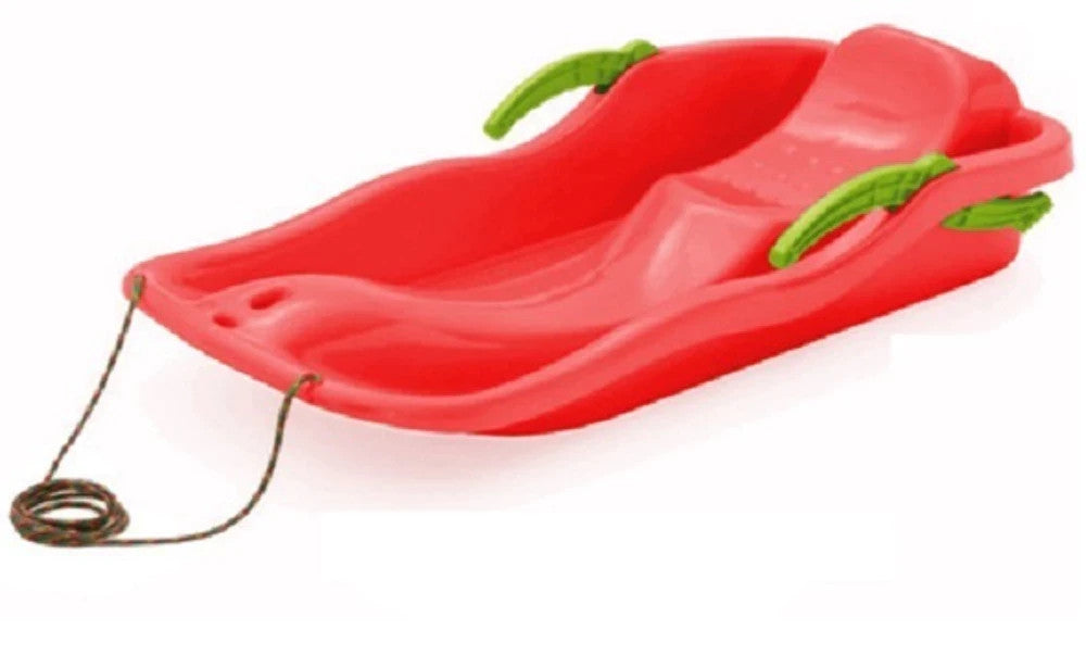 Kinder Bobschlitten Bob Schlitten Rodel Schneegleiter Bremshebel Zugseil 85x40cm