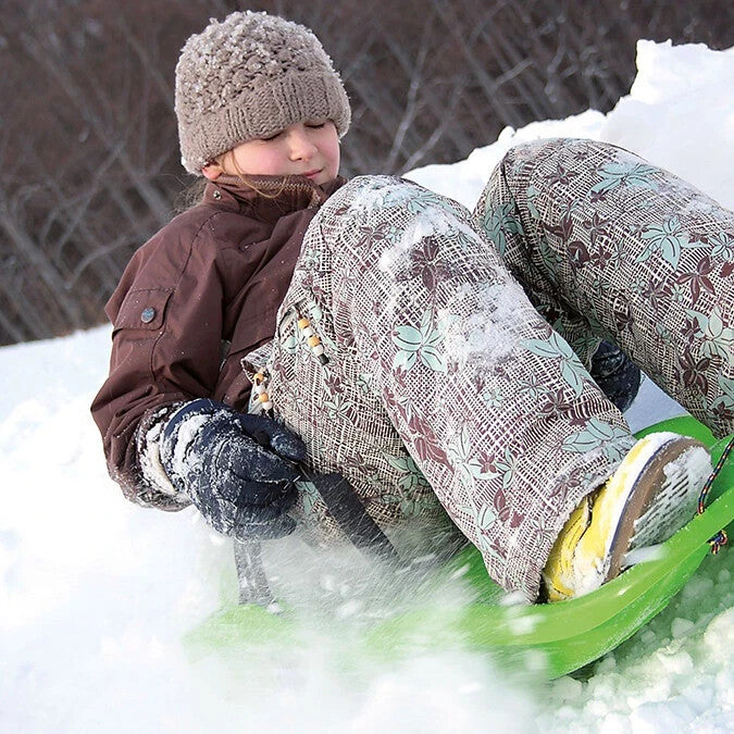 Kinder Bobschlitten Bob Schlitten Rodel Schneegleiter Bremshebel Zugseil 85x40cm