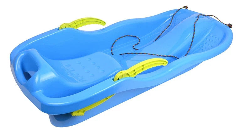 Kinder Bobschlitten Bob Schlitten Rodel Schneegleiter Bremshebel Zugseil 85x40cm