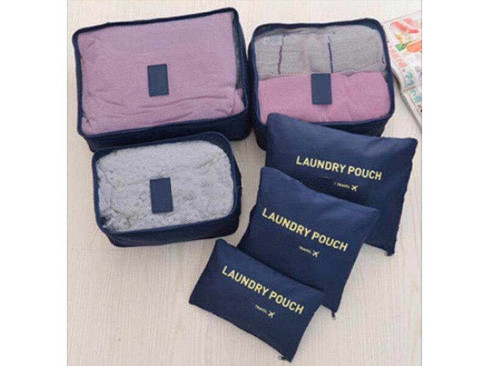 Travel Organizer Set 6-teilig – Wäschesäcke & Packtaschen für Koffer Ordnung