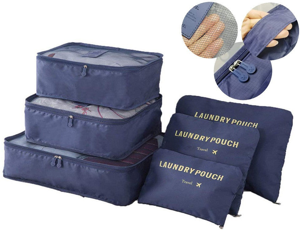 Travel Organizer Set 6-teilig – Wäschesäcke & Packtaschen für Koffer Ordnung