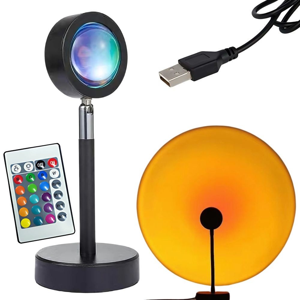 Sunset Projektor Lampe RGB Metall LED USB mit Fernbedienung