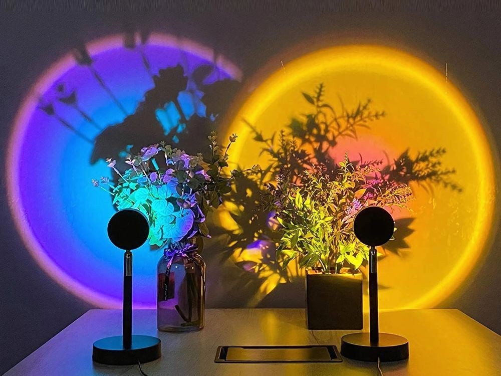 Sunset Projektor Lampe RGB Metall LED USB mit Fernbedienung