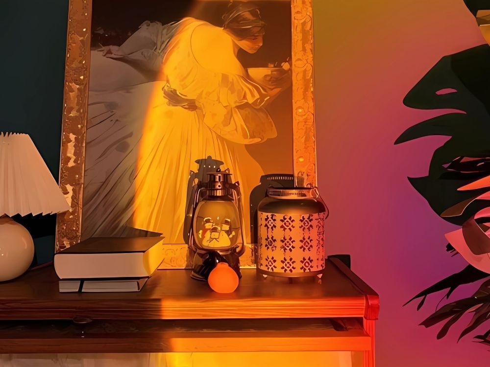 Sunset Projektor Lampe RGB Metall LED USB mit Fernbedienung