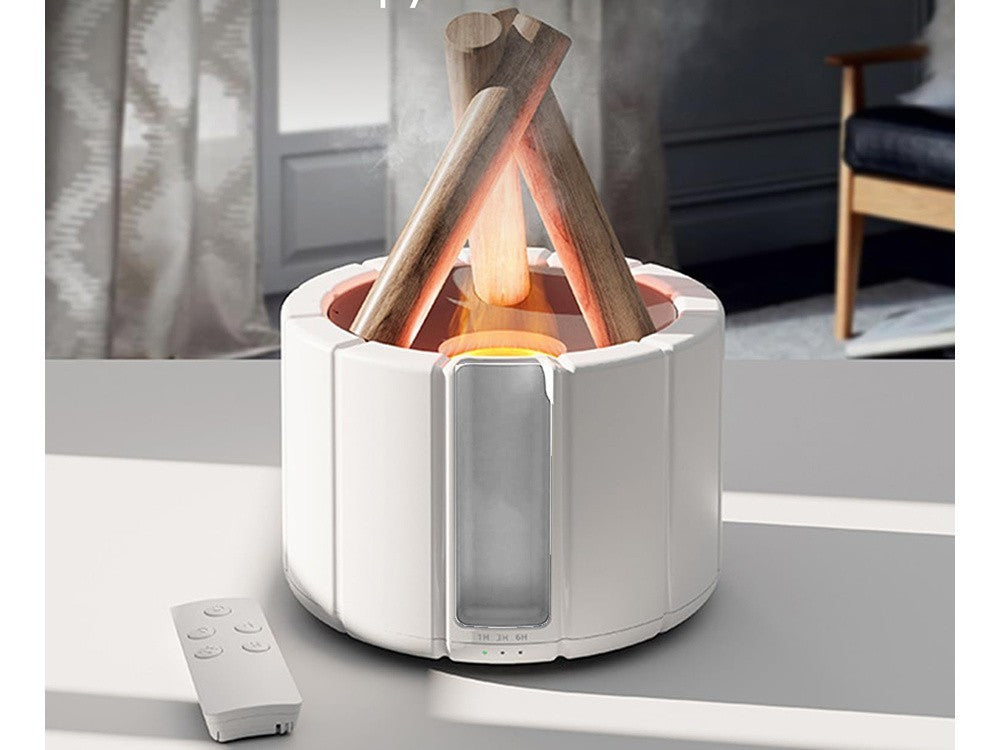Luftbefeuchter USB Aroma Diffusor LED RGB Kamin Nebel Feuer Effekt