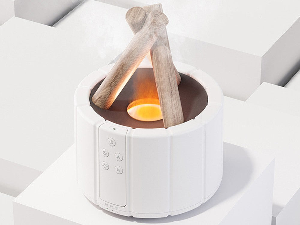 Luftbefeuchter USB Aroma Diffusor LED RGB Kamin Nebel Feuer Effekt