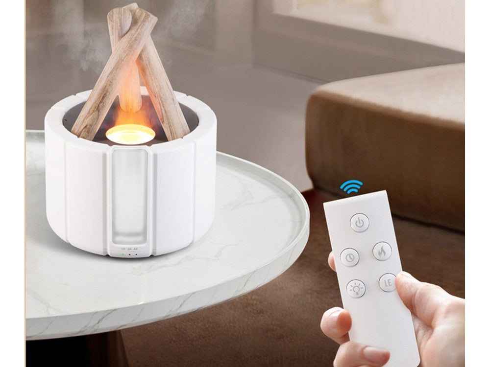 Luftbefeuchter USB Aroma Diffusor LED RGB Kamin Nebel Feuer Effekt