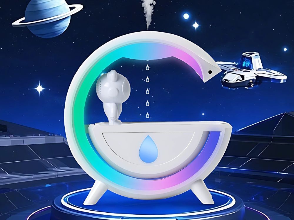 Luftbefeuchter Astronaut mit Bluetooth Lautsprecher LED RGB USB Mist