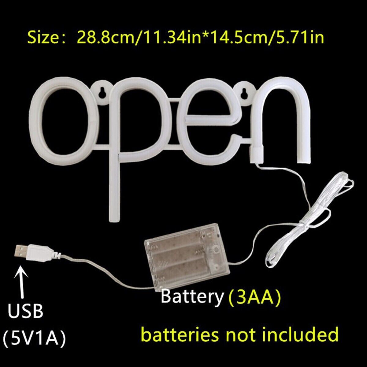 LED Neonlicht „Offen“ – Batteriebetriebenes Warmlicht für Restaurant & Geschäft