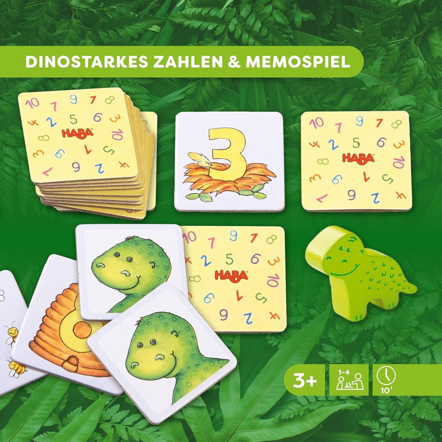HABA Zahlen Dino Lernspiel Rechnen Zählen ab 3-8 Jahre Kinderspiel