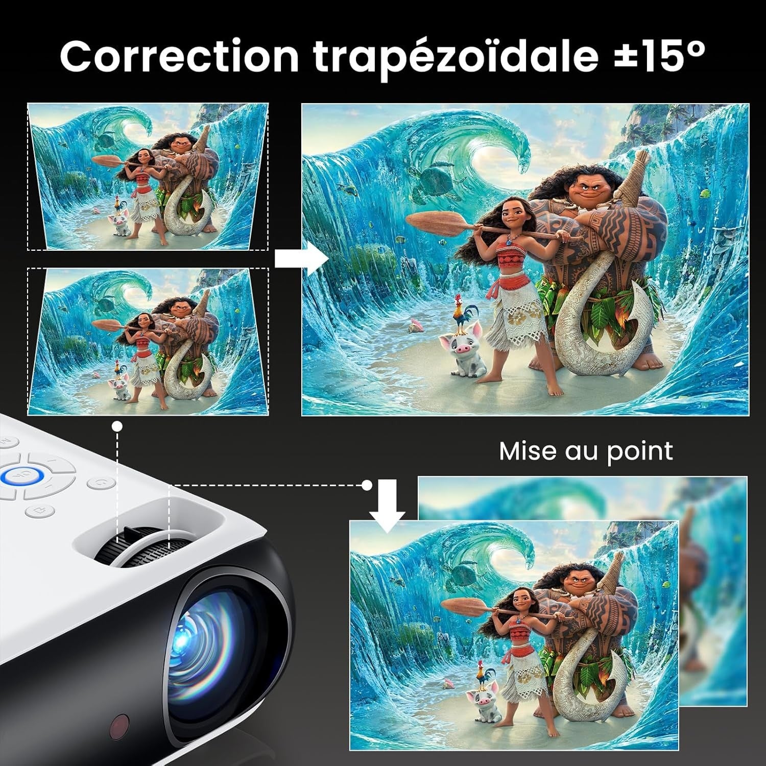 HAPPRUN H1 Mini Beamer 4K Full HD 1080p Bluetooth Projektor HDMI USB PS5