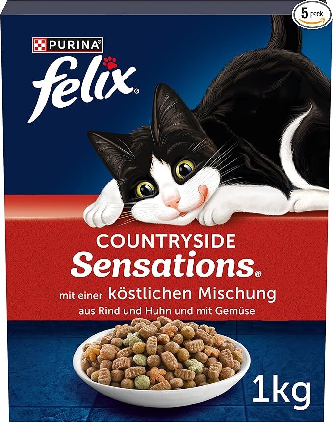 FELIX Countryside Sensations Katzenfutter trocken, mit Rind und Huhn, 1er Pack