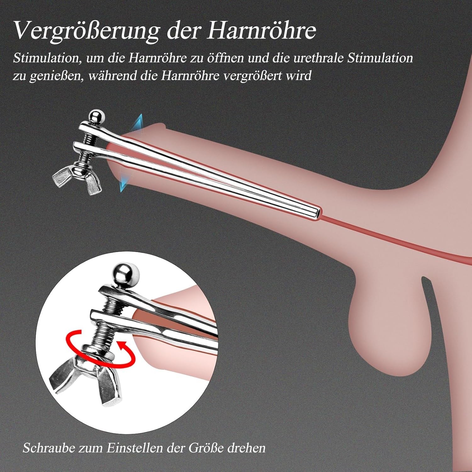 BDSMAGE Dilator Harnröhre Edelstahl Harnröhren Dilatatoren Set,Eichel Stimulator