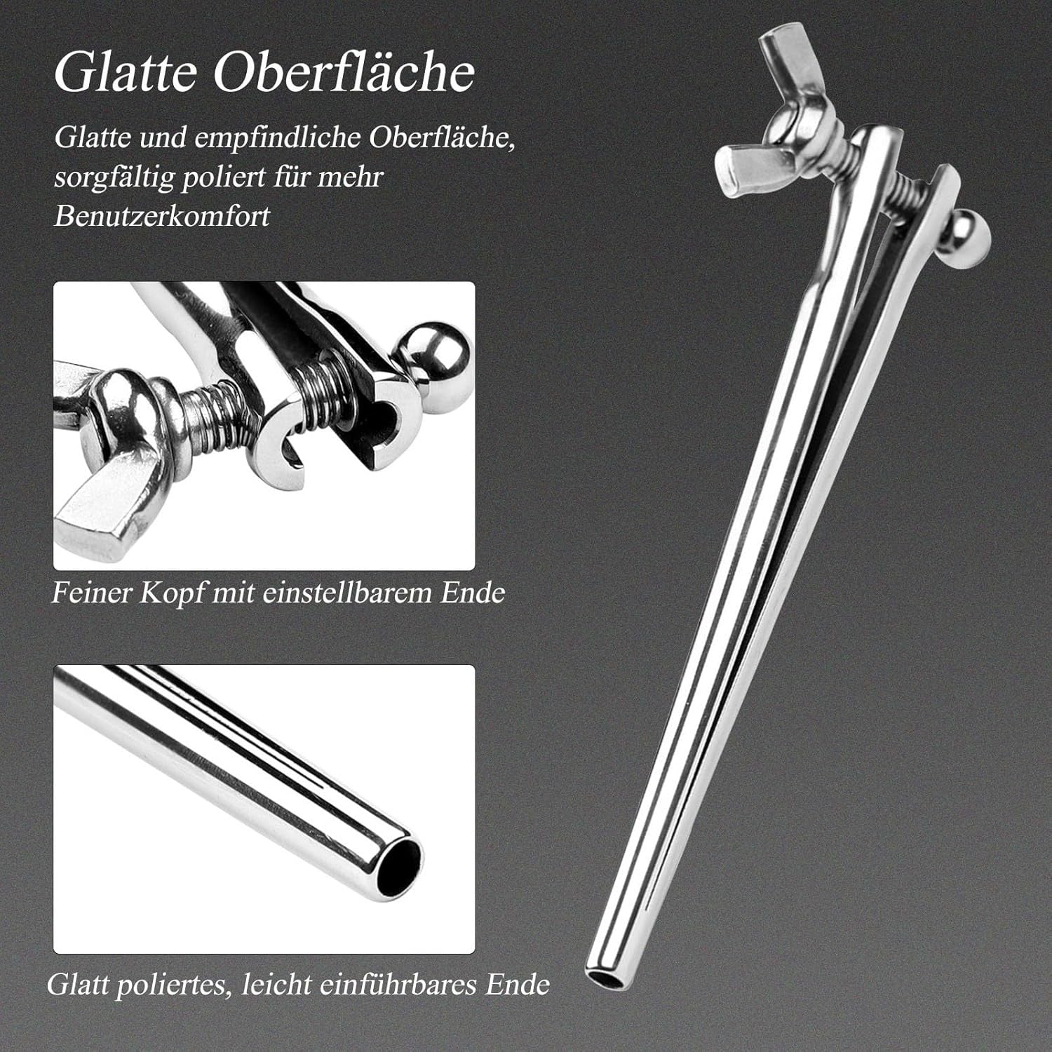 BDSMAGE Dilator Harnröhre Edelstahl Harnröhren Dilatatoren Set,Eichel Stimulator