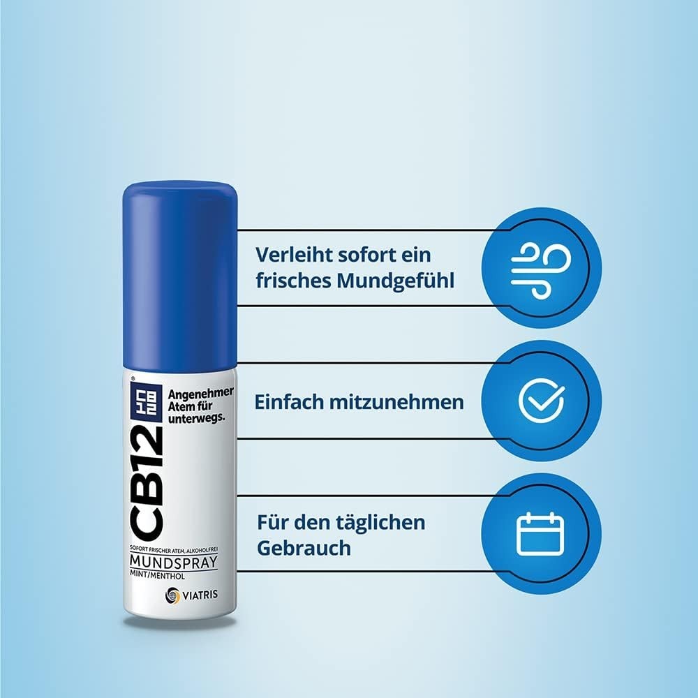 CB12 Mundspray 15ml Minze Menthol gegen Mundgeruch für unterwegs