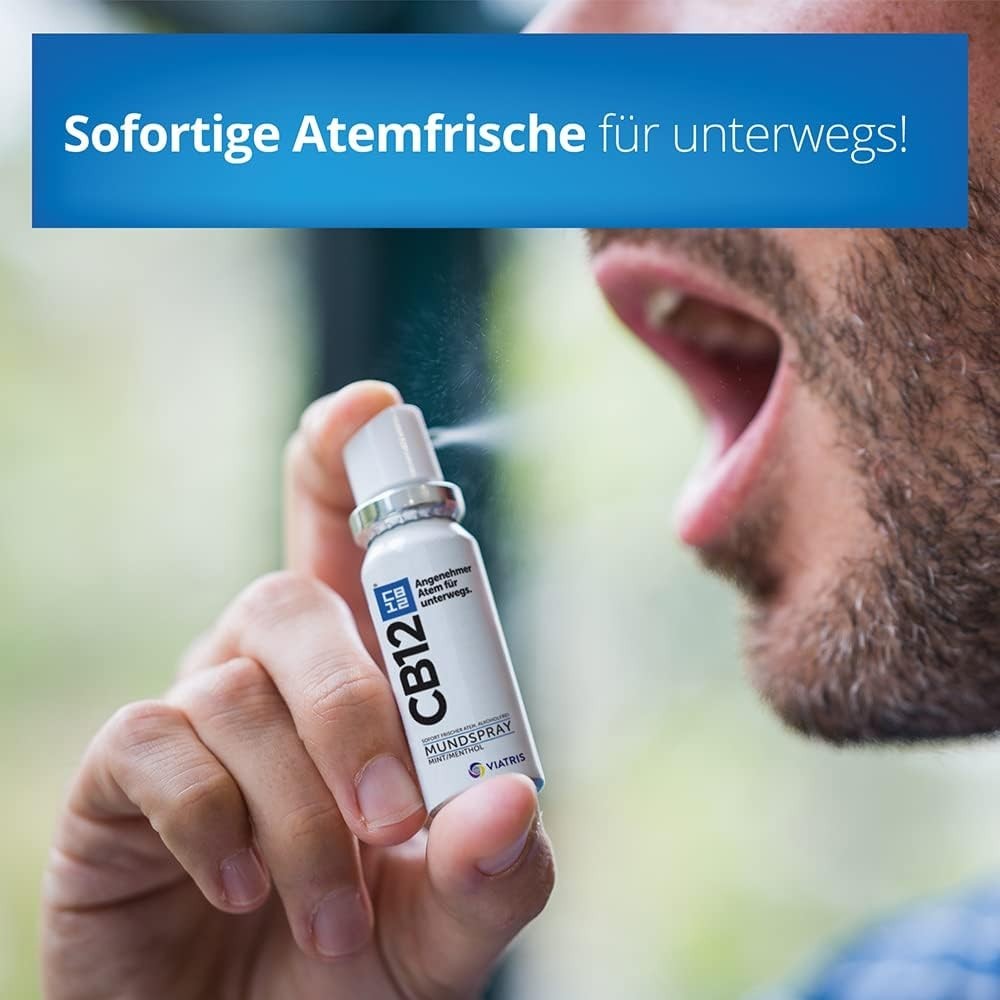 CB12 Mundspray 15ml Minze Menthol gegen Mundgeruch für unterwegs