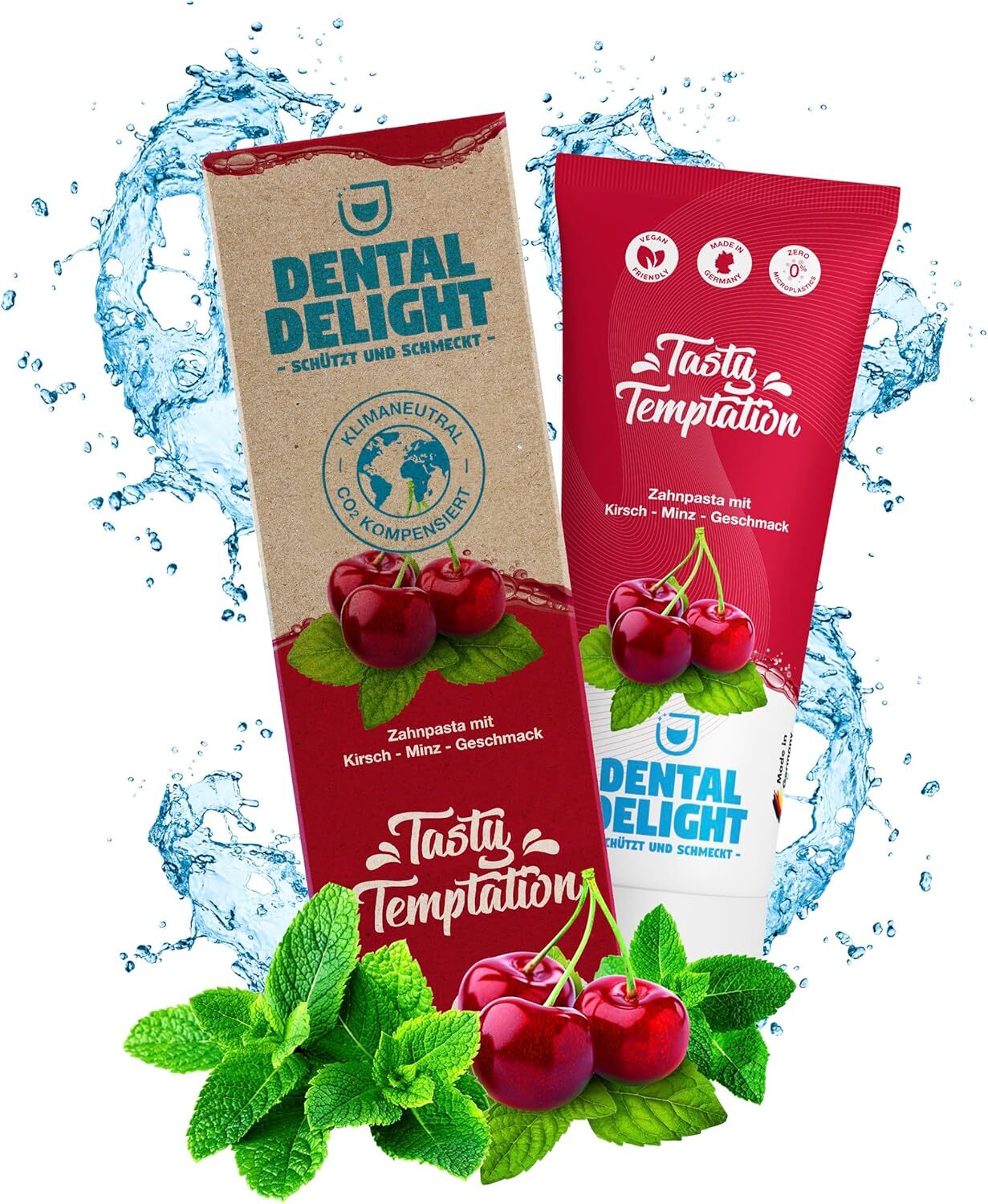 Dental Delight Berry Blast Zahnpasta – Vegane Zahncreme Blaubeere-Minze im 4er Pack