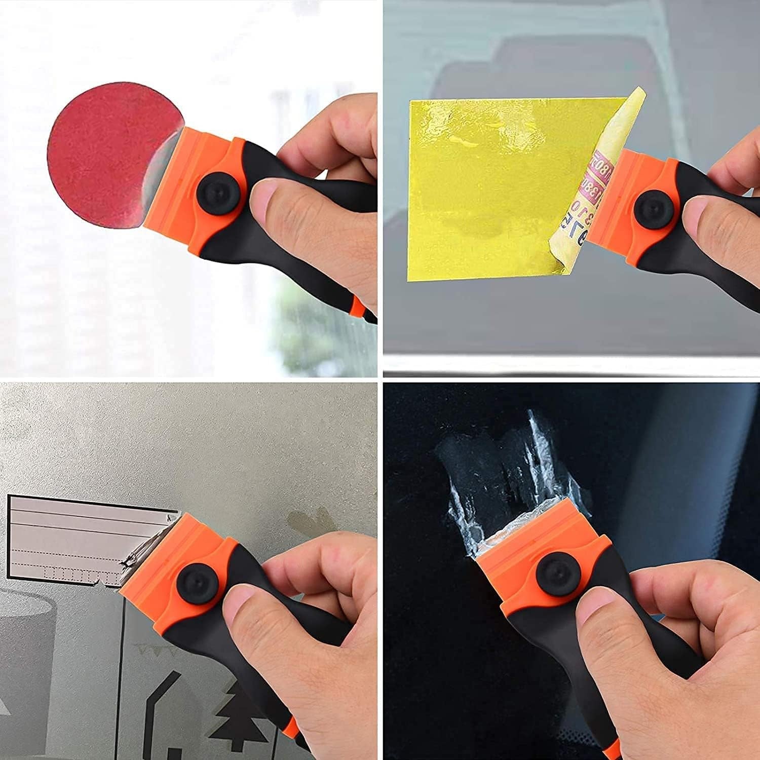 Flintronic Keramikschaber mit 20 Edelstahl & Kunststoff Klingen Herd Glasschaber