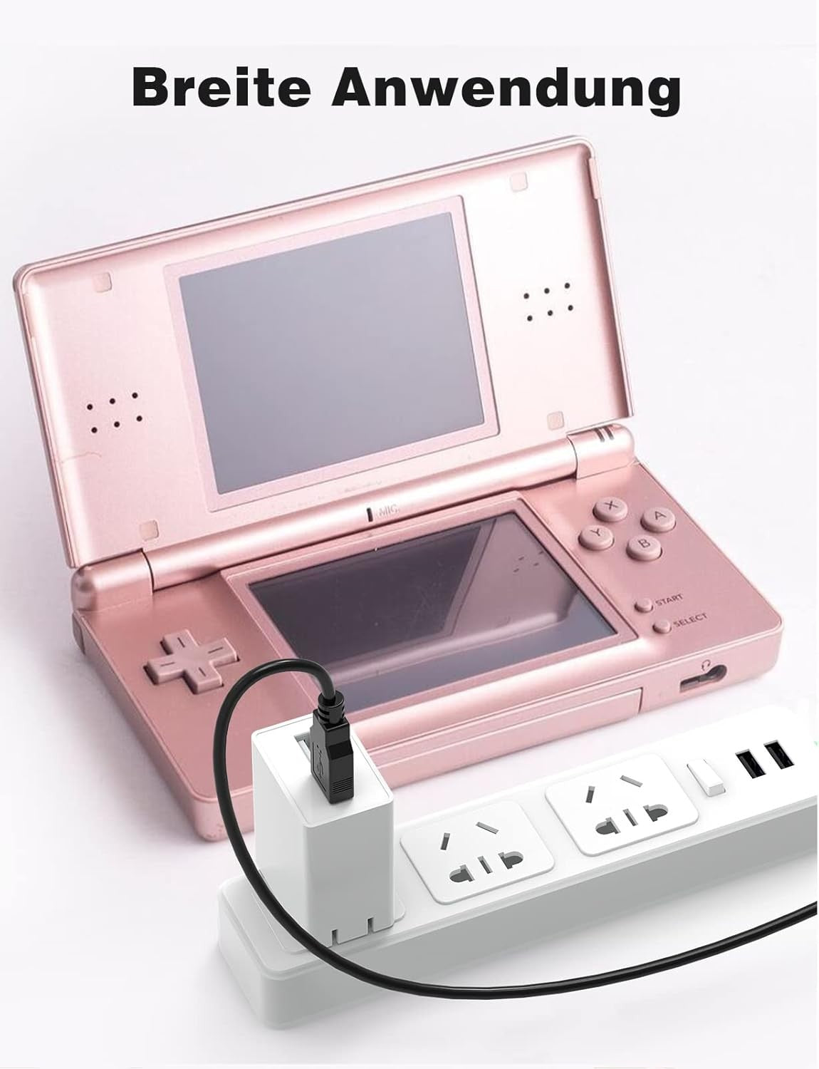 Ladekabel für Nintendo DS Lite – 1,2 m, 1 A, Schwarz