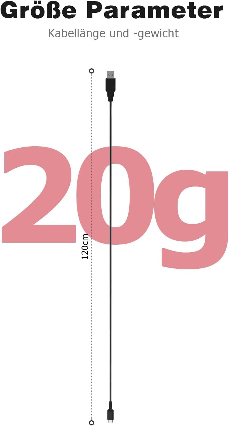 Ladekabel für Nintendo DS Lite – 1,2 m, 1 A, Schwarz